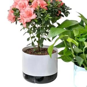 물받이 화분 화이트 블랙 플라스틱 베란다 홈가드닝 원형 갈이 인테리어 원예용품 플랜 반려식물 가드