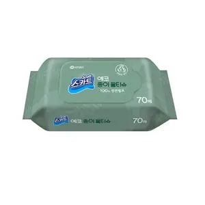 유한킴벌리 에코종이 물티슈 70매 2개뽑아쓰는 일회용 청소 휴대용 뽑아쓰는 캡형 다용도 가정용 뚜껑