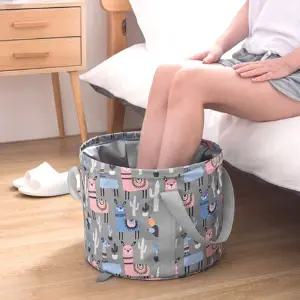 옥스퍼드 휴대용 족욕 바스켓(35x27cm) (라마그레이)가정용기 발관리 풋관리 풋대야 대야 도구 욕기 욕탕