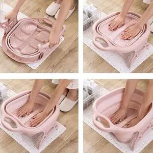 접이식 실리콘 족욕기기 마사지각탕기 지족 발욕조 지압기 욕기 탕기