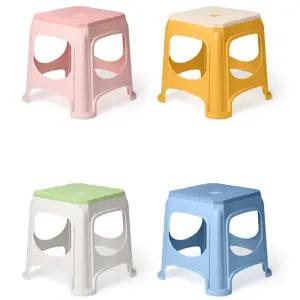 가성비 컬러배색 PP 스월 스툴의자 중사이즈 4color플라스틱 간이 욕실 간편 미니 용품
