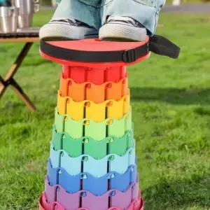 캠핑의자 접이식 원형 야외 휴대용 아코디언 레인보우놀이공원 가방 가벼운 활동 나들이용품 아이디어제품