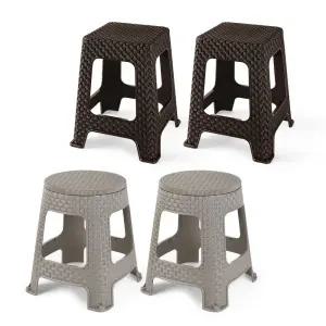 국산 튼튼한 편의점 행사 테라스 의자 스툴 2P야외용 베란다 캠핑 파라솔 테이블 보조 간이 낮은 플라스틱