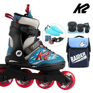 K2 인라인 스케이트 에디 프로 블루+가방+보호대 아동 어린이 유아 인라인스케이트 신발항균건조기 휠커버