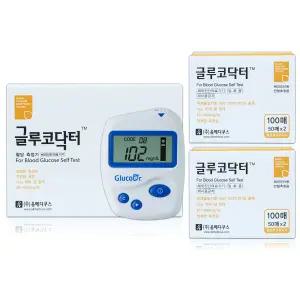 글루코닥터 당뇨 검사 혈당기 측정기 체크기 혈당계 AGM-2100 +시험지 200매