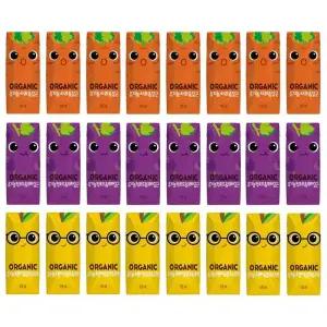 오가닉유기농 크니트니지니 125ml 각8개씩 총24팩 한박스 아기주스