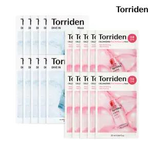 [SET] 토리든 다이브인 히알루론산 마스크 27ml 10매 + 셀메이징 저분자 콜라겐 모공 탄력 마스크 10매