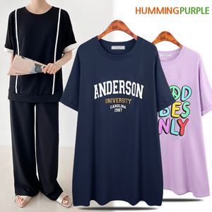 [허밍퍼플]여름신상 트레이닝복 반팔 세트 운동복 상의 하의 예쁜 롱 후드 반/바지 팬츠 빅사이즈 여성의류