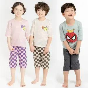 국산 7부 자가드 모달 무형광 아동내의 유아실내복 아기내복 여아 남아