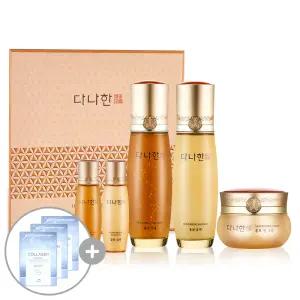 다나한 홍보 3종 세트 (스킨+로션+크림) + 꽃을든남자 콜라겐 시트 마스크 3매 + 쇼핑백