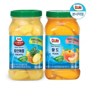 Dole 돌 간편과일 통조림 후룻바틀 황도, 파인애플 666g x 2개입 과일 통조림