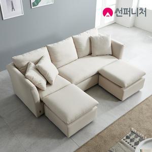 선창테크 투스툴 3인용 4인용 풀커버 패브릭 소파+스툴2개