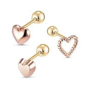 [도로시] 14k 쿠잉쿠잉 하트하트 피어싱(3type)