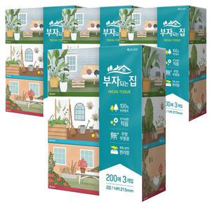 모나리자 부자되는집 200매x3개입 4팩 각티슈 화장지 휴지