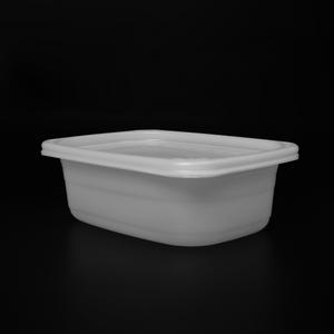 [JS] 일회용 반찬 죽 포장 반투명 사각 PP 죽용기 (신중) 뚜껑포함 400세트