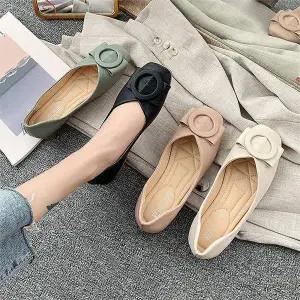 [오노마] ONM 사각코 링리본 포인트 러블리 플랫슈즈 데일리 단화 (S8806826)