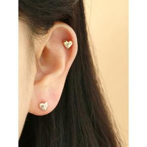 [미니멀피어싱]14K 통통 하트 피어싱 귀걸이