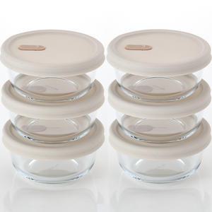 네오플램 전자레인지용기 냉동 밥보관용기 유리반찬통 6p