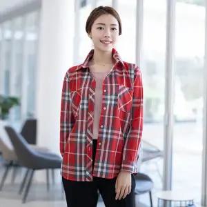 엄마옷 카라 면 체크 남방 1GHJ17753 중년여성 마담 60 70대  빅사이즈 할머니