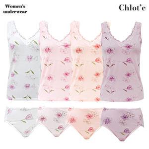 [끌로떼] 모달 플라워패턴 레이스 나시 햄팬티 세트 413 2006