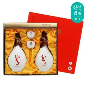 [품질보장] 대대로 진도홍주 루비콘도자기세트 40도 500ml x2