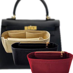 에르메스 켈리백 25 이너백 속가방 레드 블랙 베이지