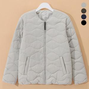 [후앙스]웨이브 퀄팅 노카라 라운드넥 경량 패딩 점퍼 PWPD8994