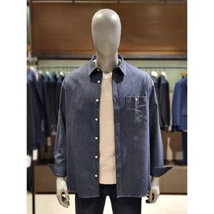 갤러리아 킨록 오버핏 샴브레이 셔츠 네이비 (THD25)