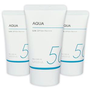 미샤 올어라운드 세이프 블록 아쿠아선 젤 선크림 50ml SPF50+ 3개