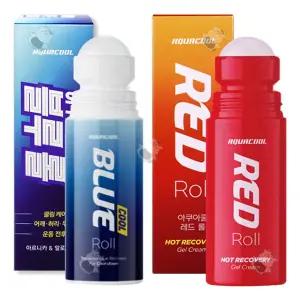 아쿠아쿨 롤 / 손대지 않는 롤온타입 / 블루 레드 더블액션 쿨핫 리커버리 젤크림
