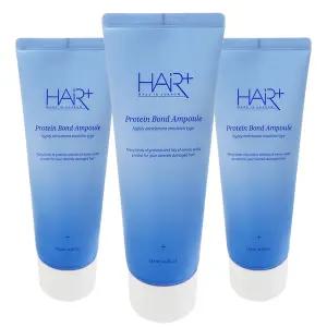 헤어플러스 단백질 본드 앰플 헤어 에센스 헤어팩 노워시 트리트먼트 145ml 3개
