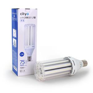씨티오 LED 고와트램프 75W 주광색 E39 U10 하얀불빛 6500K 투명커버 스틱램프