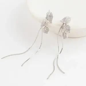 [셀러허브]여자 에스닉 골져스 실버 롱드롭 사슬 귀걸이 (S23461182)