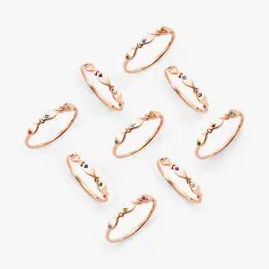 [비앤비골드] 하나뿐인 나만의 행운반지 18K 세마리 물고기 3큐빅 탄생석 커스텀 반지