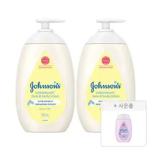존슨즈 NEW 코튼터치 페이스앤바디로션 과실향 500ml, 2개 + 증정 ( 베드타임 로션 100ml, 1개 )