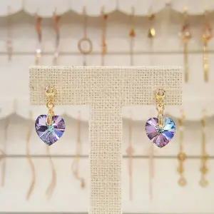 14k자수정하트 드롭귀걸이(GF235)