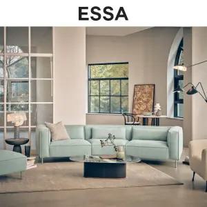 [롯데백화점]에싸 [행사기간 5만원권 증정]브루클린 4인 커브드 라부클 파인 패브릭 소파+스툴