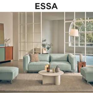 [롯데백화점]에싸 [행사기간 5만원권 증정]브루클린 3인 라부클 파인 패브릭 소파+스툴