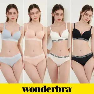 [Wonderbra] 스포츠 아웃밴드 노와이어 브라팬티 8종세트 블루+베이지+화이트+