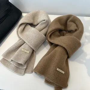 머플러 캐시미어 목도리 숄머플러 쁘띠 울 니트 심플 체크 겨울 여성 남성 커플 목폴라워머