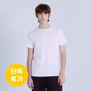 베이직하우스 면30수 레귤러핏 라운드 무지반팔티셔츠