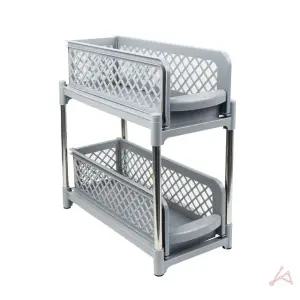 고품질 다용도 2단 슬라이딩 그레이 수납 선반 틈새선반 플 (WFGTIWC)