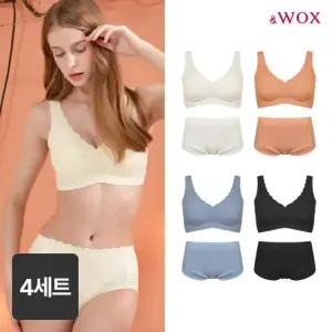 앤왁스 꿈의브라 팬티 앤틱 레이스 런닝형 4세트 여성 심리스 브라