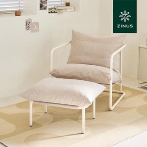 [롯데백화점]지누스 켄트 1인 소파 스툴 세트 (크림/오트밀베이지)