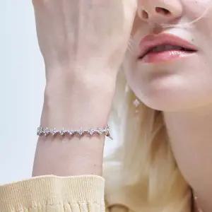 [도로시] 14k 플로 블라썸 테니스 팔찌(랩 다이아몬드)_17cm