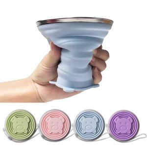 픽시 접이식 실리콘 휴대용 컵 홀더 캠핑컵