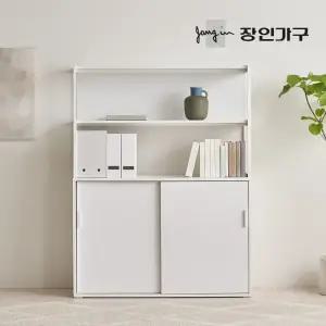 장인가구 마운트 슬라이딩장 1200 2단 선반 다용도 수납장 세트