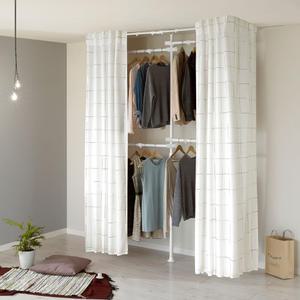 왕자 화이트 드레스룸 3P 행거 화이트모노커튼 옷걸이 옷장 863-2