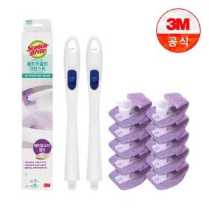 울트라클린 변기청소용 크린스틱 핸들+리필 5입 x 2개