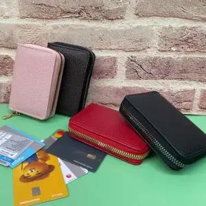 지퍼형 아코디언 카드지갑 레드